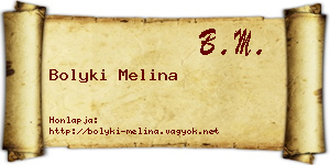 Bolyki Melina névjegykártya